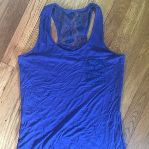 Dark Blue Lacy Tank Top